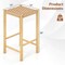 Costway 26&#x27;&#x27; Dining Bar Stool Set of 2/4 Counter Height with Rubber Wood Woven Saddle Seat